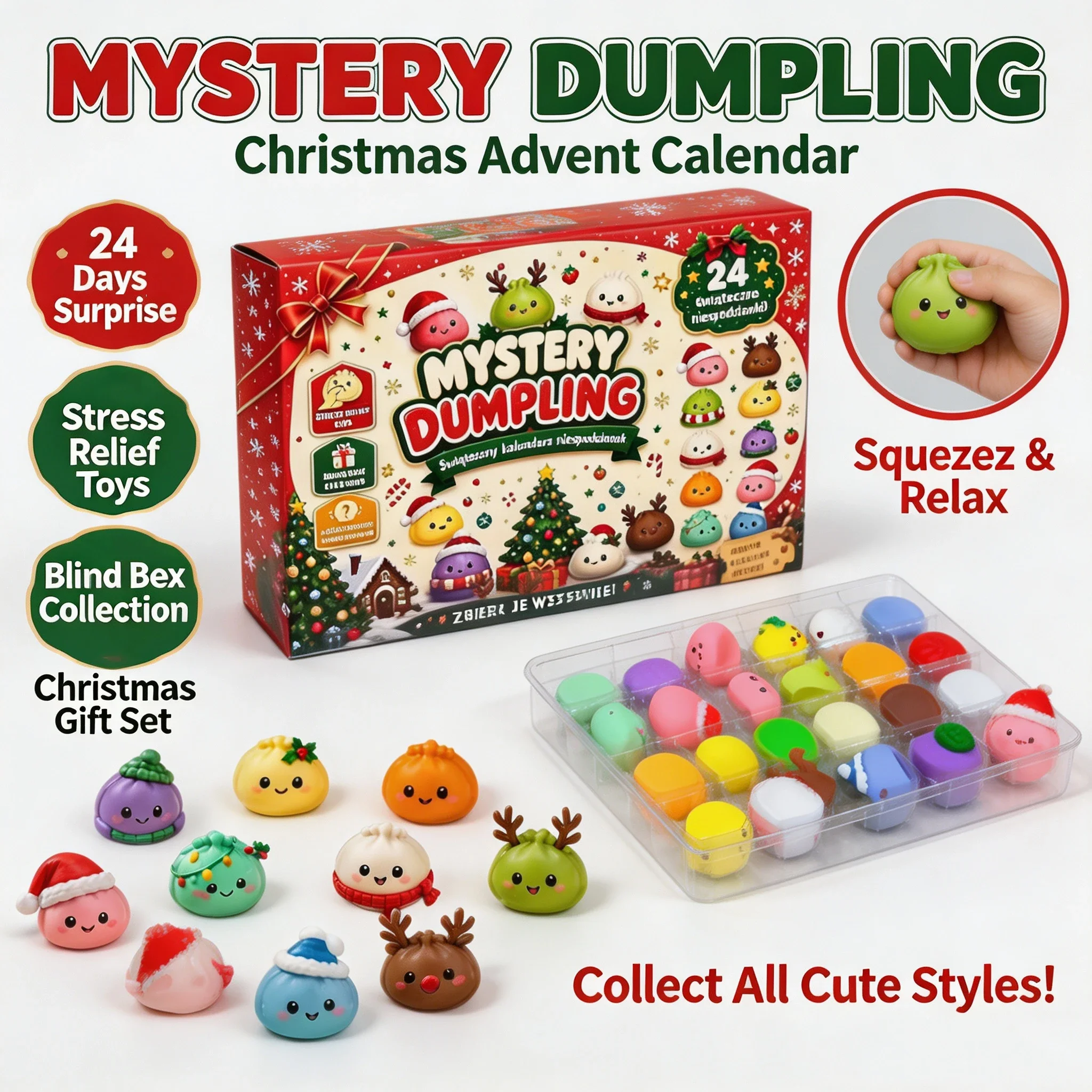 Mystery Box Blind Bag - 24 buah mainan berbentuk pangsit lucu