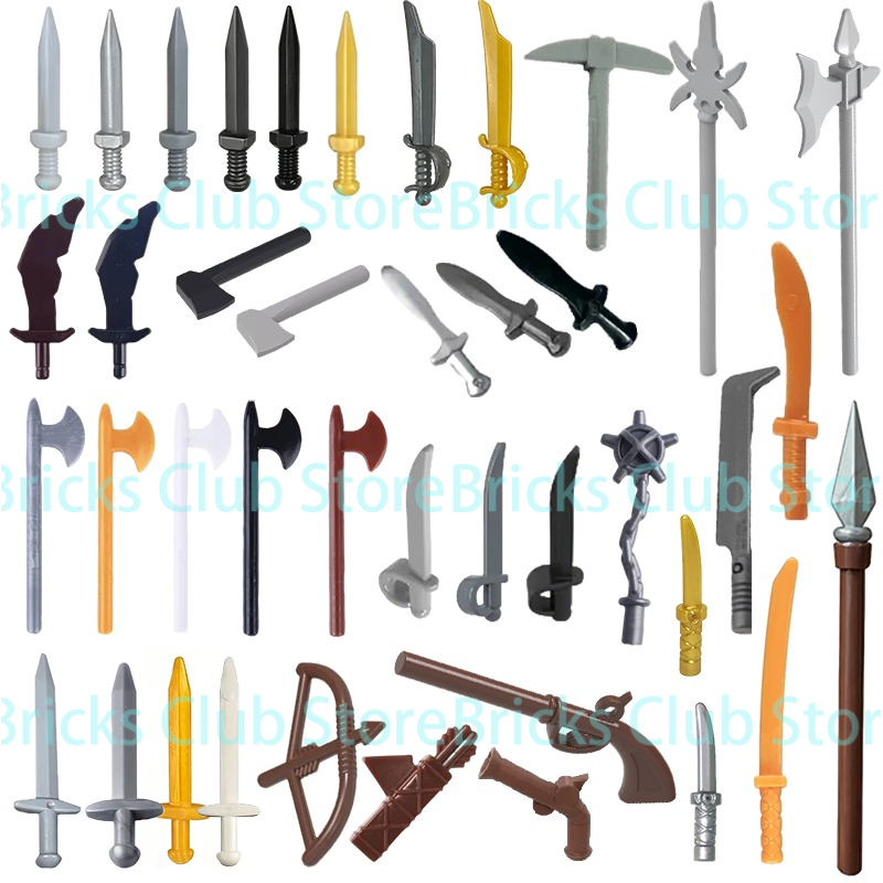 Lego Minifigure Holder - Aksesoris Militer Abad Pertengahan, Blok Bangunan,