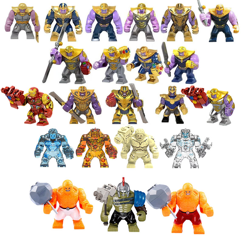 Lego Minifigure Holder - Karakter superhero Marvel Thanos, Stone Man,